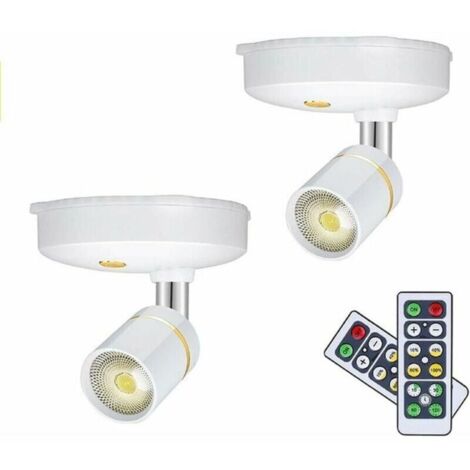 Bardusch - Lot de 2 mini spots sans fil piles pour tableau dintri intensit variable avec tlcommande coller nimporte