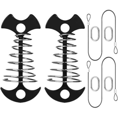 Bardusch-Lot de 2 piquets pont os poisson – kit anti-rouille, 2 cordes + 4 mousquetons, pour tables/barbecues extérieurs