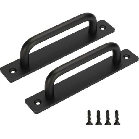 Bardusch-Lot de 2 Poignées de Porte Coulissante Noires en Aluminium, 128mm, Design Moderne et Durable pour Meubles et Armoires