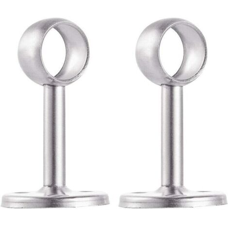 Bardusch-Lot de 2 Support de Tringle à Rideau Acier Inoxydable Penderie avec  Vis et Tuyaux D'expansion pour Plafond Armoire Porte-Tringle à Rideau de Douche Fixation