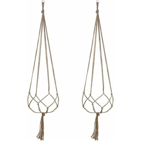 Bardusch-Lot de 2 Suspension Plante pour Pot de Fleurs Cache Pots Suspension en Corde Suspension Plante Macramé Porte Décoration pour Interieur et Extérieur Suspendue Décoration Balcon Maison (122cm)