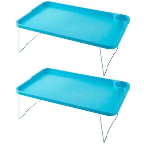 Bardusch-Lot de 2 tables lit pliantes bois 50x29,5 cm, pour petit-déjeuner/travail/jeu, adultes/enfants