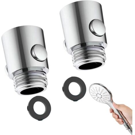Bardusch-Lot De 2 Valves D'arrêt Pour Douche,Stop Douche,Limiteur De Débit,Vanne D'arrêt De Pommeau De Douche,Limiteur De Débit De Douche,Pour Pommeau De Douche,Interrupteur À Un Bouton,Pour Cuisine,D