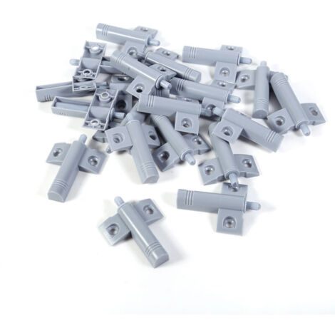 Bardusch Lot de 20 butées de porte d'armoire de cuisine, tiroir, fermeture douce et silencieuse, amortisseurs gris/blanc