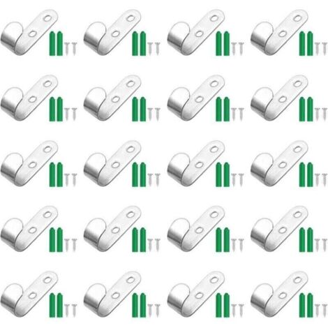 Bardusch-Lot de 20 crochets pour bâches de remorque, 44 x 21 x 16 mm, fixations pour bâches, crochets pour bâches de remorque, accessoires pour remorques porte-voitures