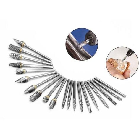 Bardusch-Lot de 20 limes rotatives en acier tungstène pour meulage, polissage, sculpture sur bois et sculpture sur alliage