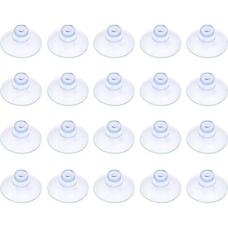 Bardusch-Lot de 20 petites ventouses en plastique transparentes, sans crochet, 30 mm