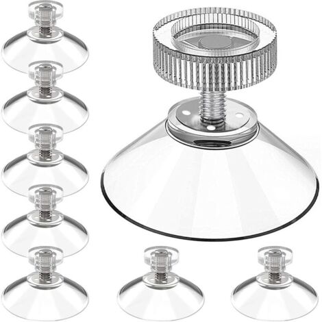 Bardusch Lot de 20 ventouses multi-usages Ø 32mm avec filetage M4x10mm pour Vitres, Tables en Verre, Salle de Bain, Voiture, et Rideaux Isolateurs de Camping-Car, Transparentes avec Écrous Moletés