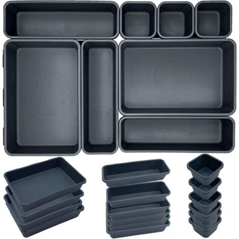 Bardusch-Lot de 24 Organisateur Tiroir Cuisine en Plastique Très Profond, Forme Universelle Garder Tiroir du Bien Rangé pour Bureau et Maison