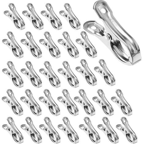 Bardusch Lot de 24 pinces en métal pour serre - Pinces de jardin en acier inoxydable - Pinces solides pour maintenir les couvertures de plantes et les vêtements