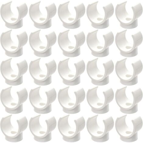Bardusch Lot de 25 colliers de serrage pour tuyau d'eau, colliers de fixation en forme de U, accessoires de tuyau, colliers de serrage (blanc)