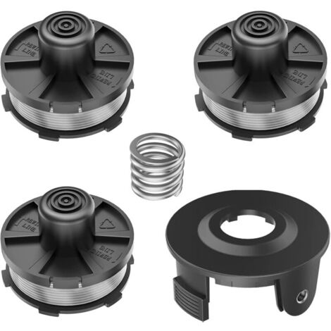 Bardusch Lot de 3 Bobines pour débroussailleuses, 1 x Couvercle de Bobine, 1 x Ressort pour débroussailleuses, pour Makita DUR181 DUR141 DUR180Z DUR181Z 196146-9 195858-1