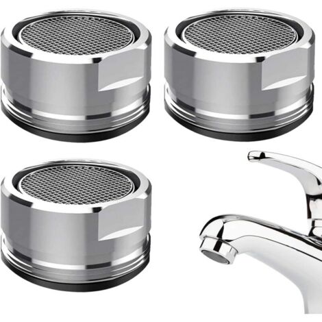 Bardusch-Lot de 3 filtres à eau pour robinet - Diffuseur de 24 mm - Robinet pour cuisine et salle de bain - Aérateur pour robinets, aérateur M24, filetage extérieur métallique - Pièce de rechange avec