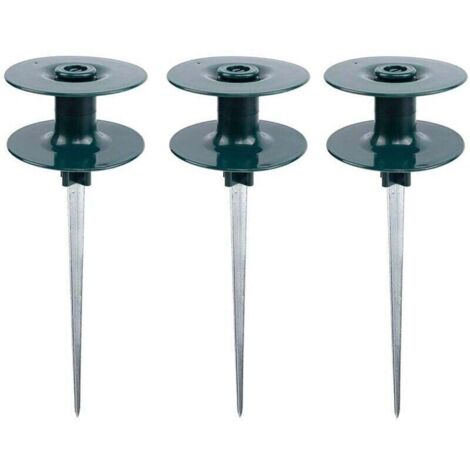 Bardusch-Lot de 3 guides de tuyau d'arrosage, en zinc antirouille robuste avec piquet en métal vert foncé pour arrosage, guides de tuyaux d'eau, guide sur piquet en zinc