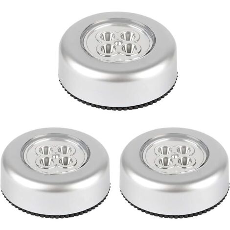 Bardusch-Lot de 3 lampes LED tactiles à piles pour cuisine, escaliers et salles de rangement [Classe énergétique A+++]