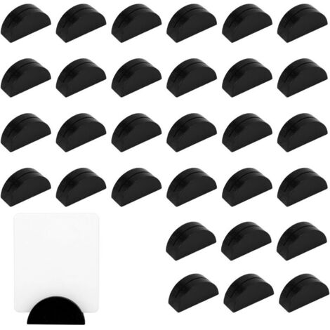 Bardusch-Lot de 30 supports numéros de table en bois noir, semi-circulaires, réutilisables pour mariage, banquet, restaurant