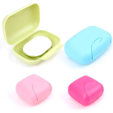 Bardusch-Lot de 4 boîtes à savon voyage colorées – imperméables avec couvercles, usage maison/salle de bains/voyage (2 petits + 2 grands)
