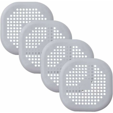 Bardusch-Lot de 4 bondes d'évier en silicone avec ventouse pour ramasse cheveux   Dispositif anti blocage pour cuisine et salle de bain (noir)