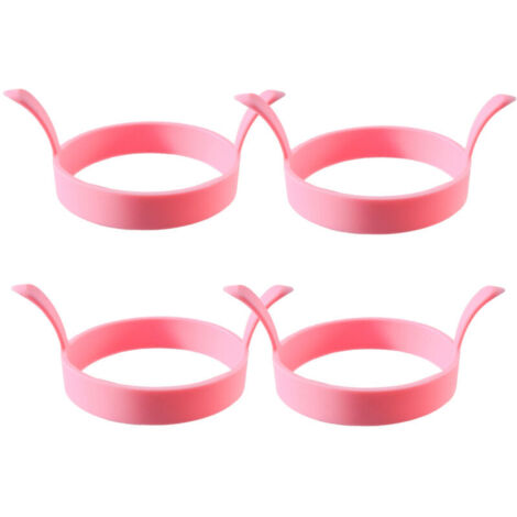 Bardusch - Lot de 4 cercles à œufs en silicone de 8 cm de diamètre, avec poignée, pour la cuisson des œufs au plat, muffins anglais, sandwichs et crêpes.