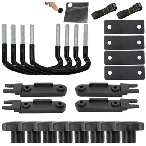 Bardusch-Lot de 4 fixations en U pour coffre de toit de voiture - Kit de montage - Vis en U - Avec 8 écrous de blocage Heavy Duty - Support de coffre de toit - Kit d'accessoires d'installation，