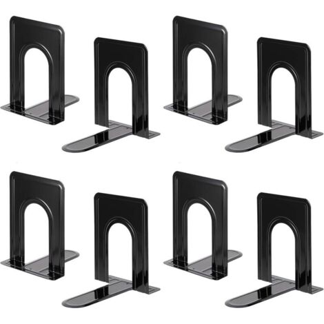 Bardusch-Lot de 4 paires de serre-livres robustes avec base antidérapante pour une utilisation durable dans les bibliothèques