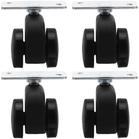 Bardusch-Lot de 4 roulettes pivotantes autobloquantes par gravité, frein, roues métal noir, pour chaises/meubles