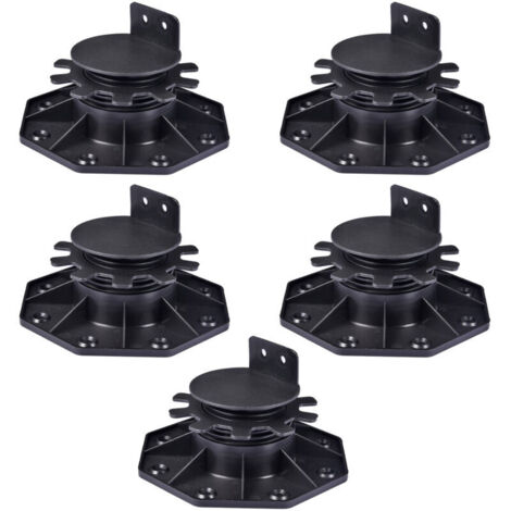 Bardusch-Lot de 5 bases décoratives - réglables en hauteur de 30 à 60 mm - en plastique - adaptées aux terrasses, sous-structures et panneaux de terrasse