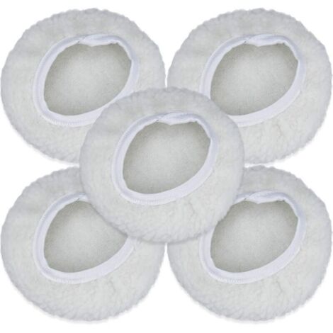 Bardusch-Lot de 5 Bonnet de Polissage, 125 150mm Kit Auto Disque Polissage Bonnet en Laine Tampons de Cirage pour la Plupart des Polisseurs de Voiture