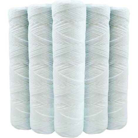 Bardusch – Lot de 5 cartouches filtrantes anti sédiments 20µm – Fil bobiné en polypropylène – Pour eau froide et chaude jusqu'à 110°C