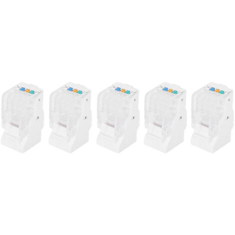 Bardusch - Lot de 5 connecteurs CAT3 RJ11, connecteurs téléphoniques modulaires, connecteur 6P4C  AWG26  Convient pour les applications téléphoniques, fax, vocales dans les systèmes de câblage