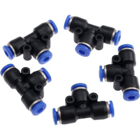 Bardusch Lot de 5 connecteurs pneumatiques rapides à 3 voies pour tuyau d'arrosage, connecteur à pression pour tuyau d'arrosage, connecteur de robinet - 4 mm