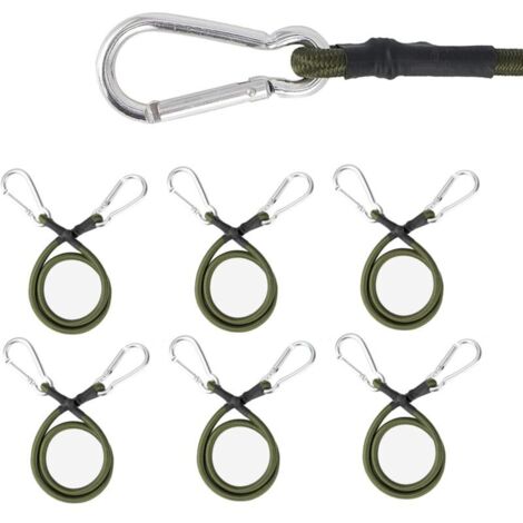 Bardusch-Lot de 5 tendeurs en caoutchouc de 60 cm avec mousqueton, pour auvents, bâches et bagages