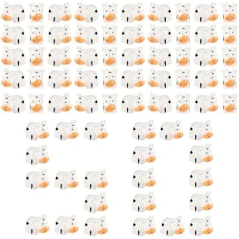Bardusch - Lot de 50 mini figurines de vache en résine - Animaux miniatures mignons - Figurines d'animaux miniatures en mousse - Paysage de jardin - Accessoires pour intérieur et extérieur
