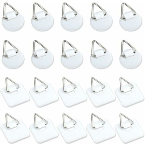 Bardusch-Lot de 50 supports adhésifs invisibles de 2,5 cm, supports verticaux adhésifs pour plaques murales, plaques murales pour assiettes, tableaux, art décoratif (blanc)