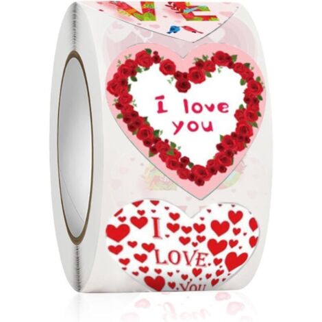 Bardusch Lot de 500 autocollants en forme de cœur rose de 2,5 cm pour la Saint-Valentin