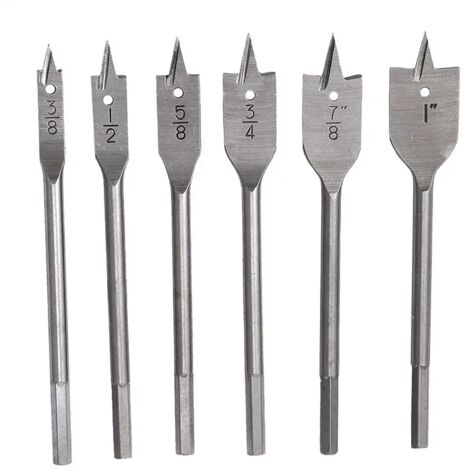 Bardusch-Lot de 6 forêts tête à bêche , 10 mm à 25 mm, 9,52 mm, 6 pièces