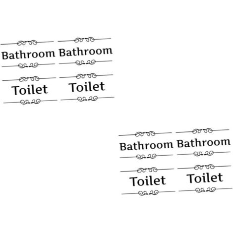Bardusch-Lot de 8 autocollants WC en papier, tons terre/rouge, étiquettes décoratives noires