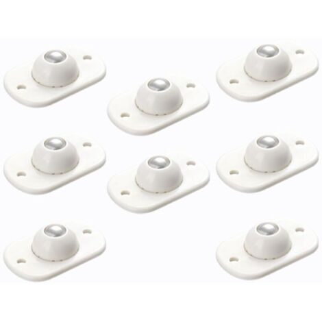 Bardusch-Lot de 8 mini roulettes autocollantes à billes plastique, pivotantes 360°, pour petits meubles/rangements