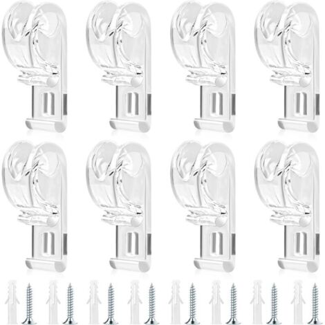 Bardusch-Lot de 8 supports de cordon transparents pour store enrouleur de rideau avec vis pour stores verticaux et romains
