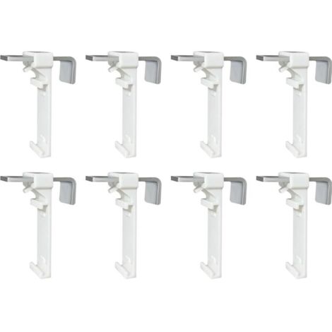 Bardusch Lot de 8 supports de serrage pour store enrouleur double, store double sans perçage, à fixer et à coller, comme accessoire de rechange pour la fixation sur une fenêtre en PVC fixe