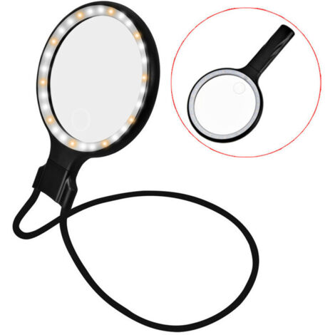 Bardusch - Loupe de Lecture à Main Libre 10X avec lumière, loupe Ajustable pour la Lecture et Le Travail de près, col de Cygne Flexible, loupe HD pour Les Livres, la Couture (3 Modes d'éclairage)