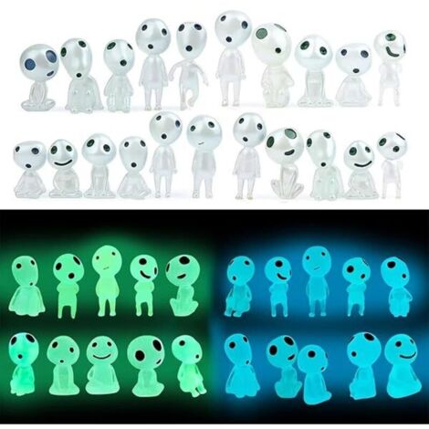 Bardusch-Lumineux Arbre Elfes, 20 Pièces Princesse Mononoke Figurine Arbre Elfes Figurines Fantômes Lumineuses Résine Princesse Mononoke Ornement Paysage, pour Les DéCorations de Maison et du Jardin