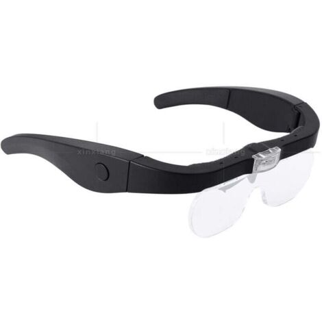 Bardusch-Lunette Loupe avec 2 LED, Frontale Grossissantes avec 4 Lentilles Amovibles pour Lecture, Bijoutier, Couture, et Bricolage (1.5X-5X)