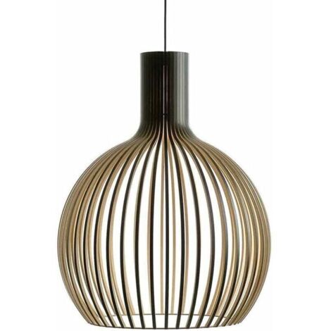 Bardusch - Lustre, lustre globe classique nordique en bambou, grand lustre en bambou et osier, lustre tissé pour îlot de cuisine ou table à manger, lustre bohème - diamètre 35 cm