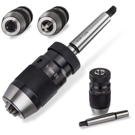 Bardusch Mandrin de perçage auto-serrant sans clé MT2-b16 + tige d'extension Morse 1-16 b16 n° 2