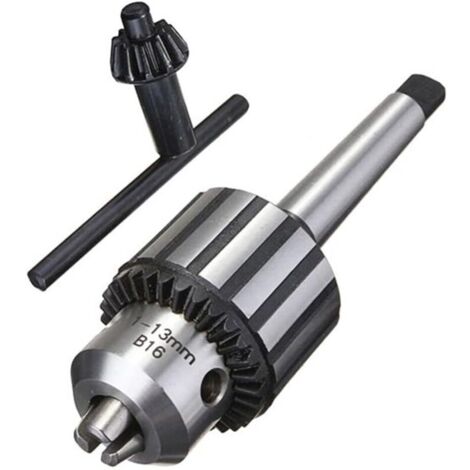 Bardusch - Mandrin de perceuse super résistant de 1 à 13 mm avec clé de mandrin et tige MT2  Arbre conique Morse 2 (B16)