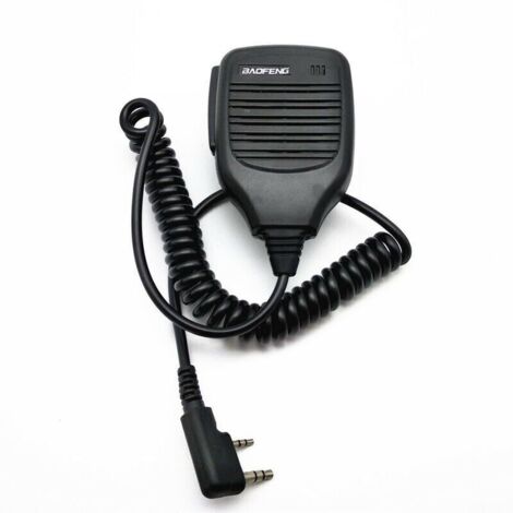Bardusch-Micro Haut Parleur 2 Broches Talkie Walkie Micro Portable Compatible avec Talkie Walkie Baofeng UV 5R BF 888S BF 88E RT24 RT22 RT27 Kenwood WOUXUN TYT HYT (1 Pcs)
