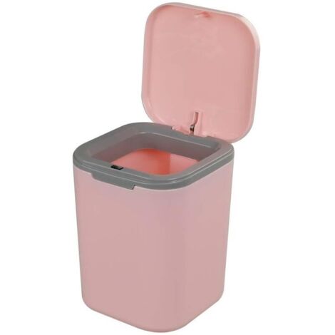 Bardusch - Mini poubelle avec couvercle, bouton poussoir, poubelle, corbeille à papier de bureau, petite poubelle