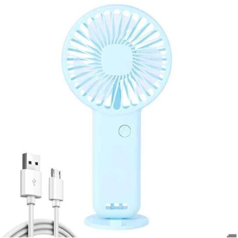 Bardusch - Mini ventilateurs portables 600mAh,rechargeables par USB,3 Modes avec support de téléphone pour voyage,maquillage- Bleu[F98219]