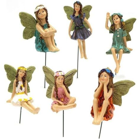 Bardusch - Miniatures Fées pour Jardin - Figurines et Accessoires en Résine pour Décoration Extérieur et Intérieur - 6 Pièces